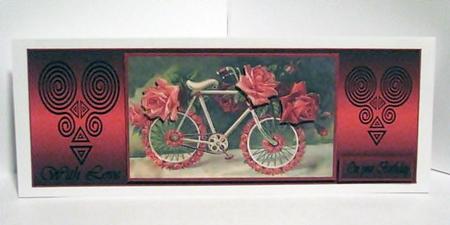 Large Dl Bike with Roses by Barbara Hiebert