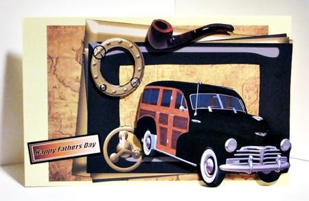 1948 Wood Vintage Car in Steampunk Frame by Barbara Hiebert