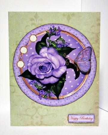 Purple Roses Topper Round by Barbara Hiebert
