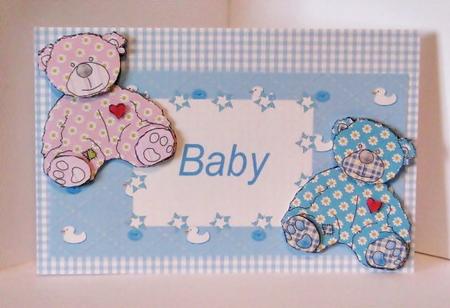 Scruffy Ted Blue and Pink Daisy Toppers by Barbara Hiebert