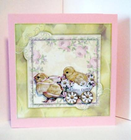 Cute Vintage Easter Chicks 8x8 Card Topper by Barbara Hiebert