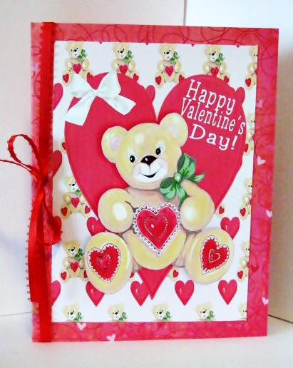 Little Bear with Heart and Bow A4 by Barbara Hiebert