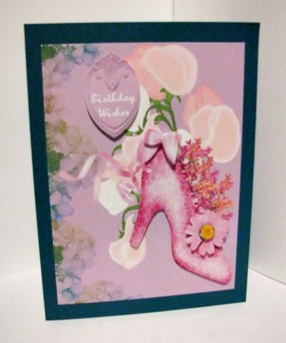 Sweet Peas and Floral Shoe for Wedding Birthday Any Occasion by Barbara Hiebert