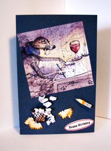 It's a Writer's Life Square Topper with Gift Tag by Barbara Hiebert