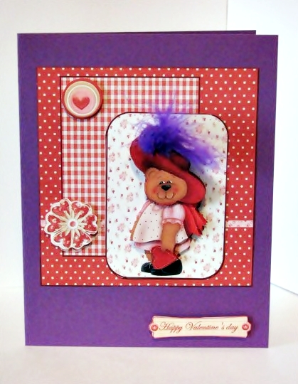 Valentine Teddy Bear in the Red Hat by Barbara Hiebert