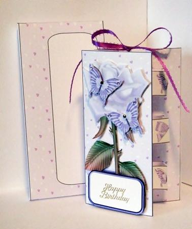 Double Pop Out Card - Lilac Butterflies by Barbara Hiebert