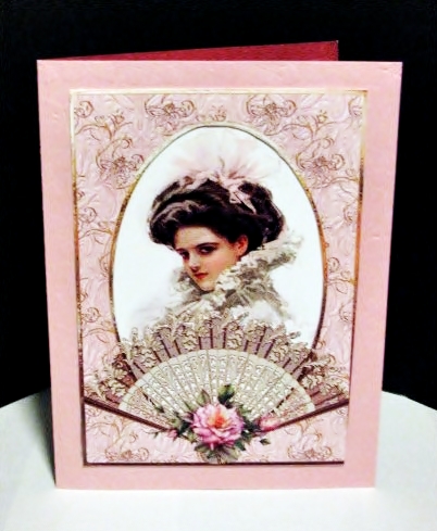Vintage Beauty with Rose Fan + Extra Frame by Barbara Hiebert