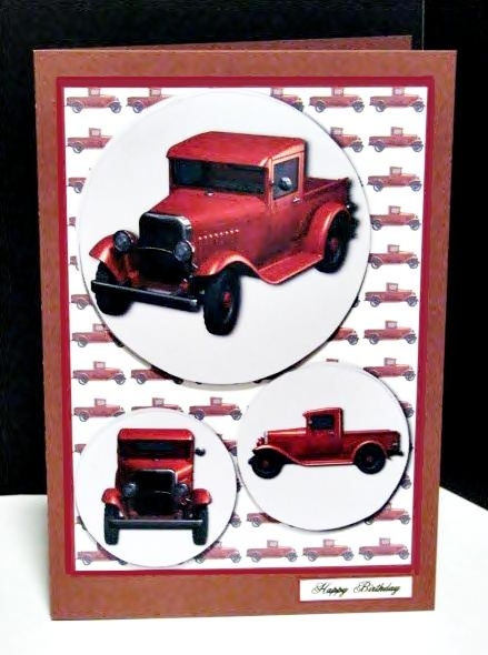 Red Pickup Truck Quick Card + Easy Layers by Barbara Hiebert