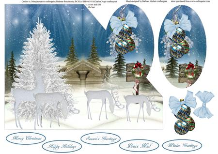 8 Christmas Ornaments Set #1 by Barbara Hiebert