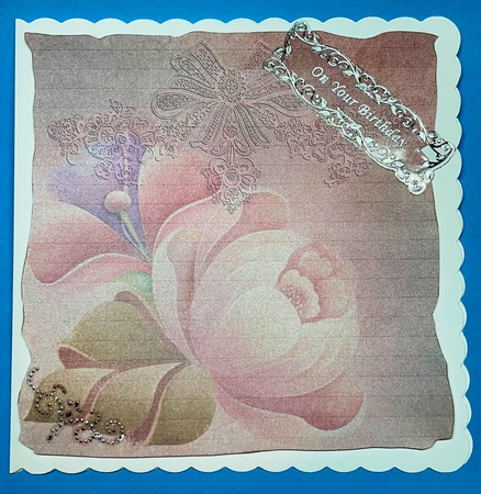 Peonies & Lace Floral Quick Card Topper by Bea Stevens
