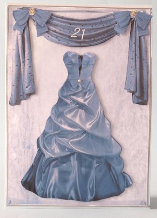 Evening Dress with Blue Bows by Bea Stevens