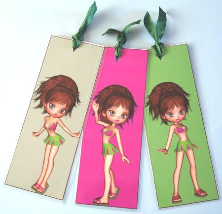Jacqui Set of Three Bookmarks Toppers by Bea Stevens