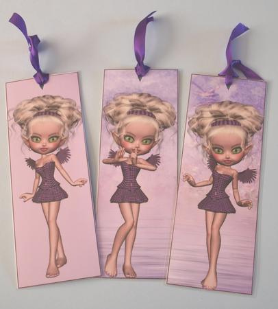 Rhiannon Fairy Set of Three Bookmarks/ Toppers by Bea Stevens