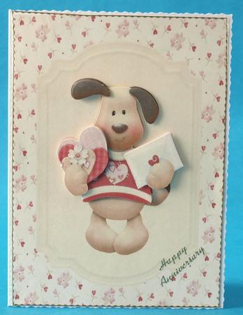 Cute Dog with Love Hearts in Frame by Bea Stevens