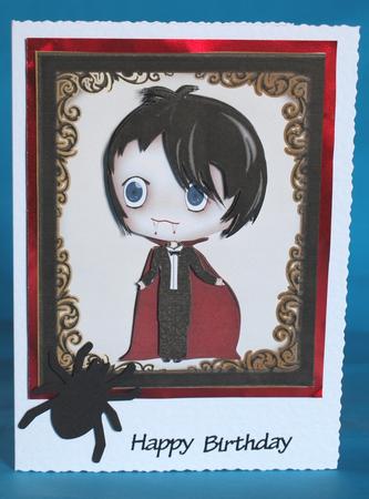 Chibi Vampire Boy Decoupage Topper by Bea Stevens