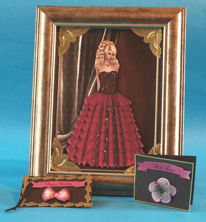 Belle of the Ball A5 Card Front , Topper & Embellishments by Bea Stevens