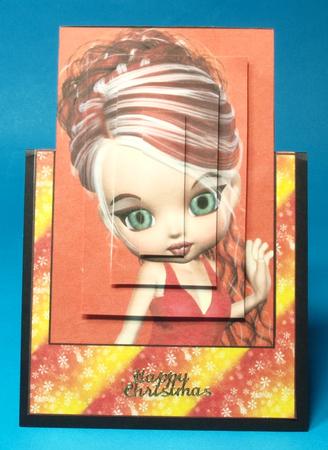 Robin Christmas Over the Edge Card with Simple Pyramage by Bea Stevens