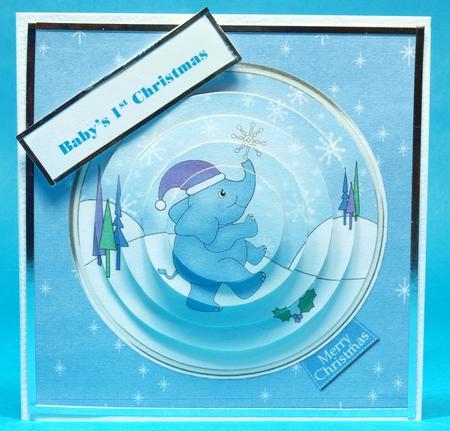 Cute Xmas Elephant Circle Pyramage Topper by Bea Stevens