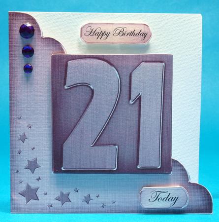 21st Metallic Age Cut and Fold Corner Card by Bea Stevens