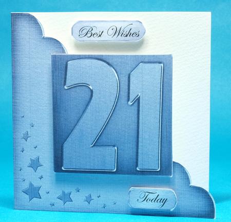 21st Metallic Age Cut and Fold Corner Card by Bea Stevens