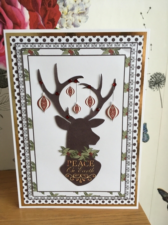 A5 Christmas Bauble Stag by BECCY WILTON