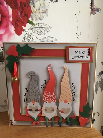 The Christmas Gnomes - Carol Singing 8x8 by BECCY WILTON
