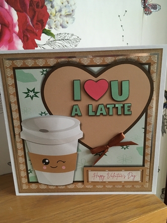 I Love You A Latte 7x7 quick card 3d decoupage by BECCY WILTON