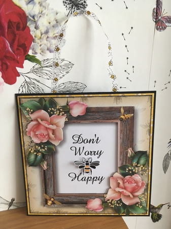 Dont Worry BEE Happy 8x8 by BECCY WILTON