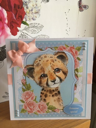 Gorgeous Yellow Cheetah Shabby Chic 8x8 by BECCY WILTON