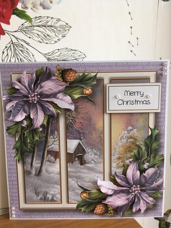 Christmas Scenic Trio - Cabin In The Woods 8x8 by BECCY WILTON