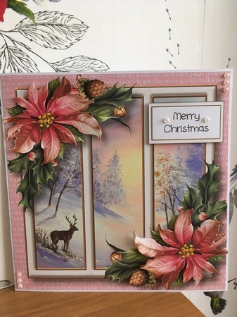Christmas Scenic Trio - The Winter Stag 8x8 by BECCY WILTON