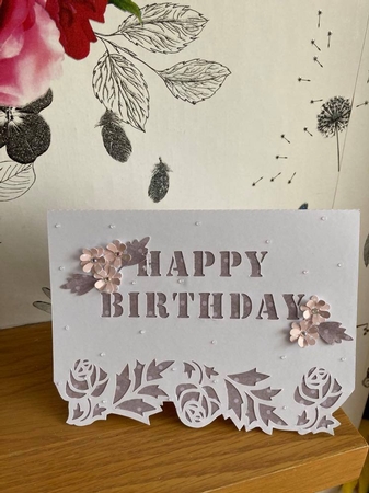 BIRTHDAY FLORAL OVER THE EDGE 2 by BECCY WILTON