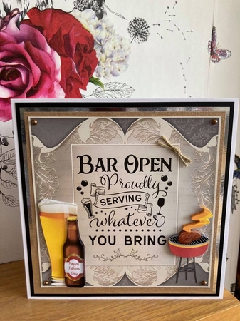 Enjoy your Day Decoupage 7x7ins Topper 2 by BECCY WILTON