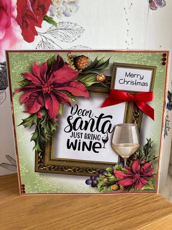 Christmas Wine Quote 2 8x8 by BECCY WILTON