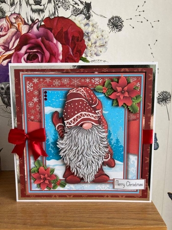 Gorgeous Festive Gnome Waving 8x8 Mini Kit by BECCY WILTON