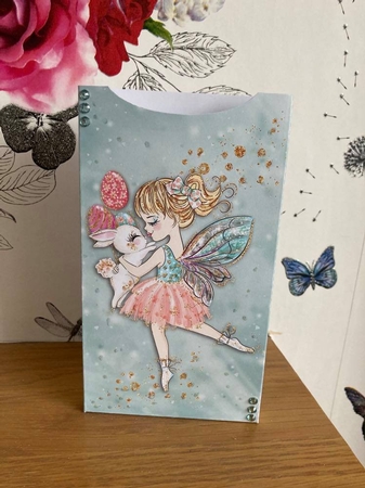 Easter Bunny Dance Large Candy Bar Card (light skin tone) by BECCY WILTON
