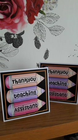 Thank You Teaching Assistant Pencils Wavy Corner by BECCY WILTON