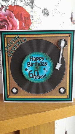 8 x 8 60th Birthday Record Scalloped Corner Topper by BECCY WILTON