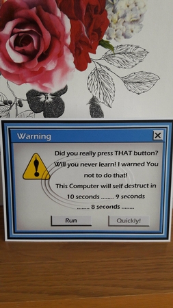 A5 Novelty Fun Computer Greetings Oval Pyramage Topper by BECCY WILTON