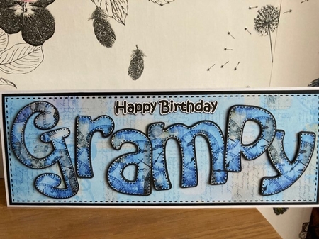 Large Dl Happy Birthday Grampy Card & 3D Decoupage by BECCY WILTON