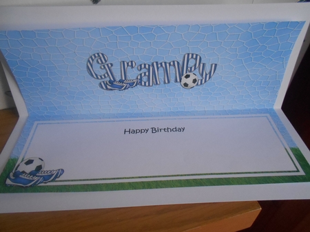 Happy Birthday Grampy Football Matching Large Dl Insert by BECCY WILTON