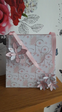 Large Gift Handbag - Butterflies on Curly String 2 by BECCY WILTON
