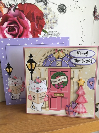 3D Singing Cat Christmas Door Countdown Animated Card by BECCY WILTON