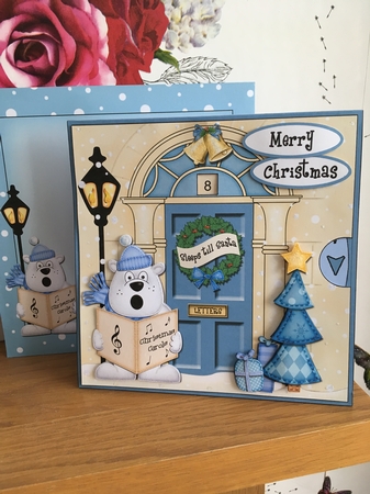 3D Singing Polar Bear's Xmas Door Countdown Animated Card by BECCY WILTON