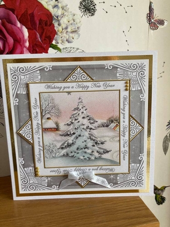 Snow Tree Happy New Year Diamond Megacoupage Cf Kit by BECCY WILTON