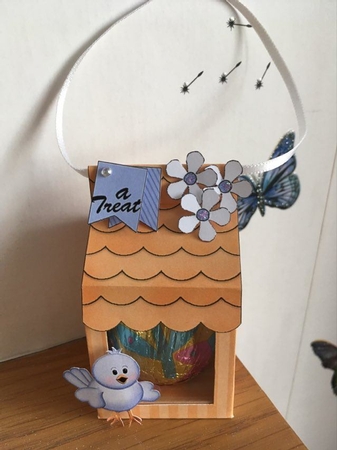 3D Little Birdie Tiny Easter Egg Milk Carton or Treat Box by BECCY WILTON