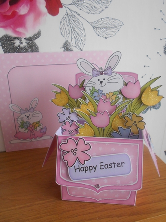 3D Little Bunny Rubber Band Pop Up Box Card by BECCY WILTON