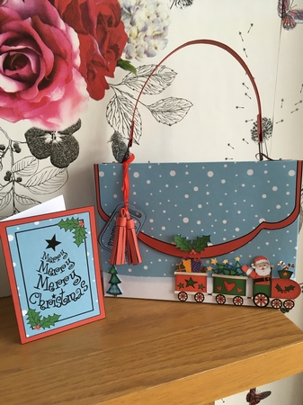 3D Santa's Train Xmas Handbag Treat or Favour Box Kit by BECCY WILTON