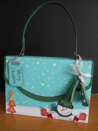 3D Xmas Snowman Handbag Treat or Favour Box Kit by BECCY WILTON