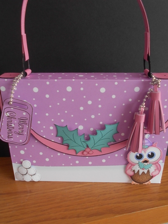 3D Little Hoot Owl Xmas Handbag Treat or Favour Box Kit by BECCY WILTON